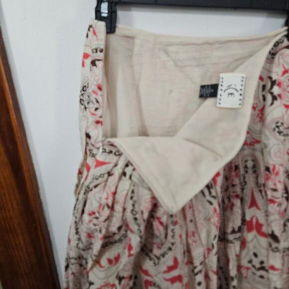 Vintage Y2K Flare Pleated Below the Knee Skirt Size 8 Medium 100% Cotton - Picture 5 of 6